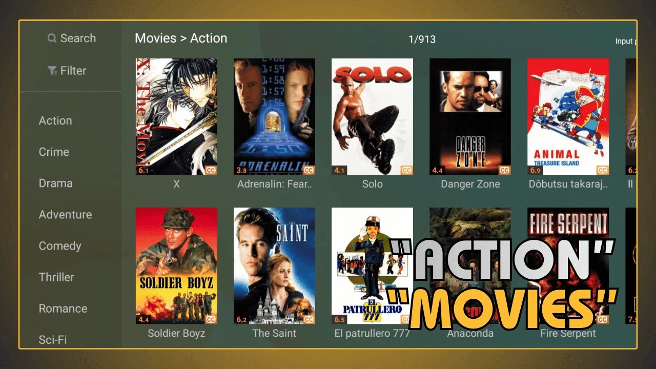 Filmes de acao disponiveis no Youcine APK para assistir online gratis