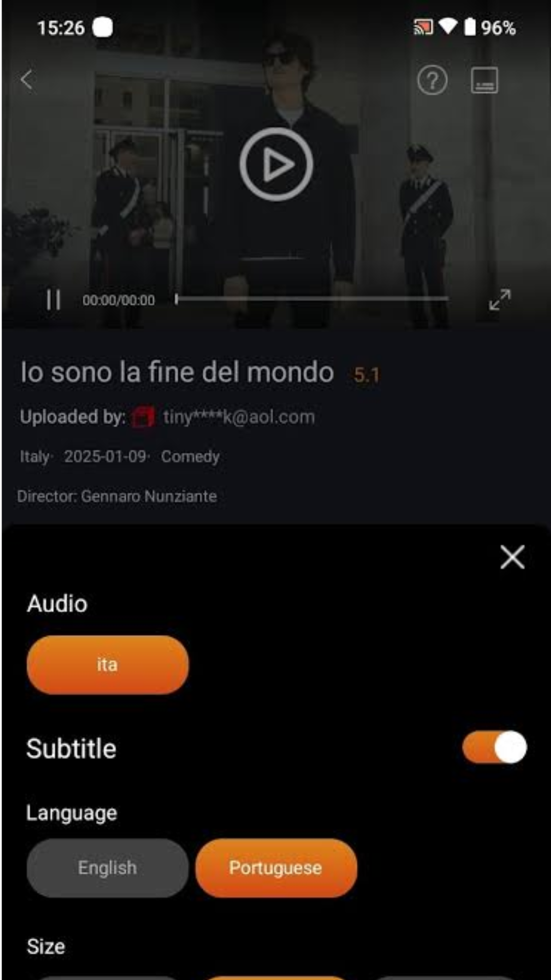 Legenda em português no Youcine APK