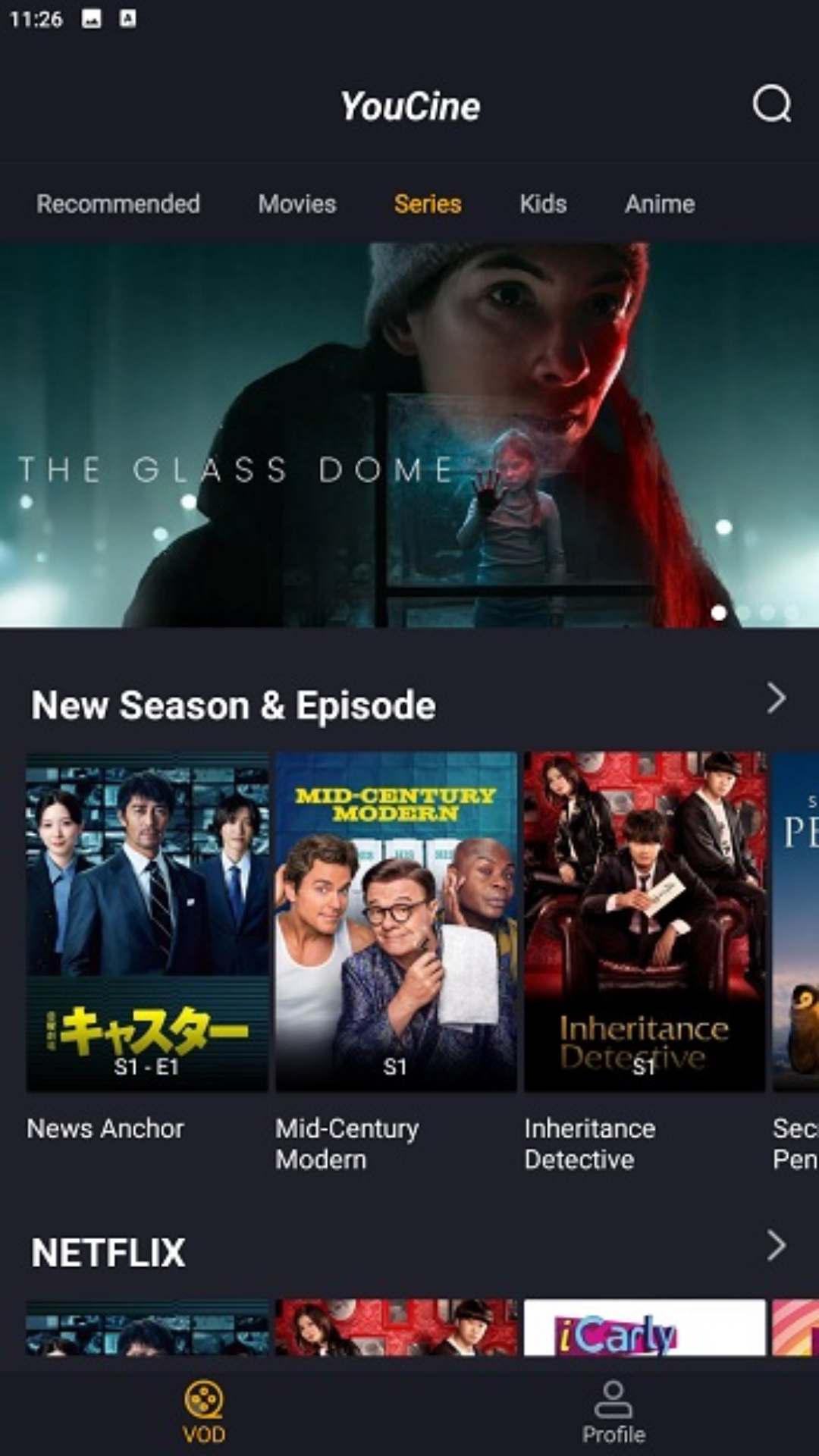 Nova temporada de série no Youcine APK