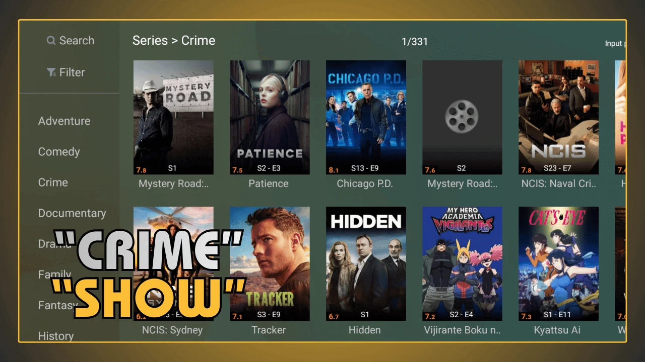 Series de crime e investigacao no Youcine APK assistir online