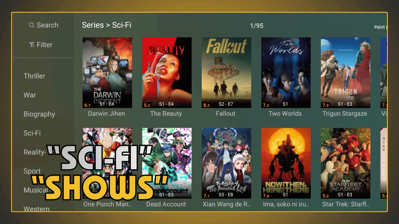 Series de ficcao cientifica em HD no Youcine APK para celular